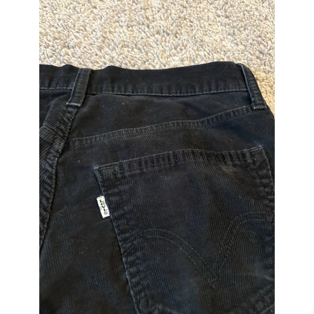Levis 514 Corduroy Pants Ribbed Mens 31x32 Black White Tab Cotton Blend Rare